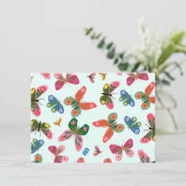Tarjeta de agradecimiento con diseño de mariposa a