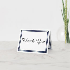 Tarjeta de agradecimiento con doble ribete navy