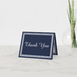 Tarjeta de agradecimiento con doble ribete navy