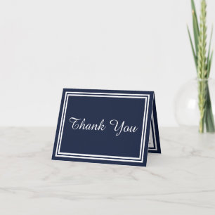 Tarjeta de agradecimiento con doble ribete navy