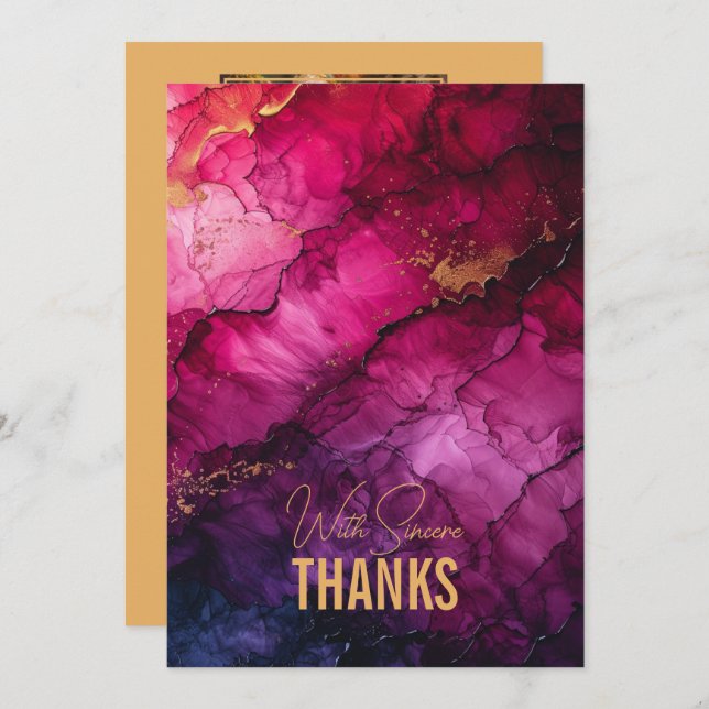 Tarjeta De Agradecimiento Con elegancia celestial Sinfonía de Mármol fotográ (Anverso / Reverso)