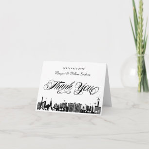 Tarjeta de agradecimiento con elegante horizonte d