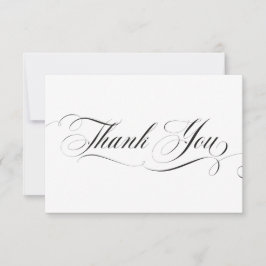 Tarjeta de agradecimiento con elegante letra de ca