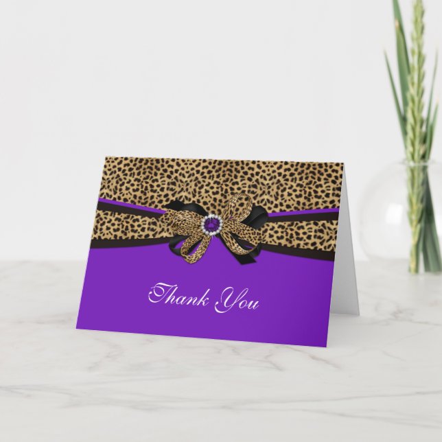 Tarjeta de agradecimiento con estampado de leopard (Anverso)