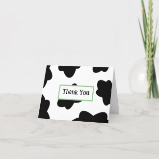 Tarjeta de agradecimiento con estampado de vaca -