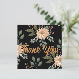 Tarjeta de agradecimiento con estampado floral