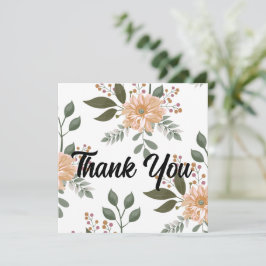 Tarjeta de agradecimiento con estampado floral