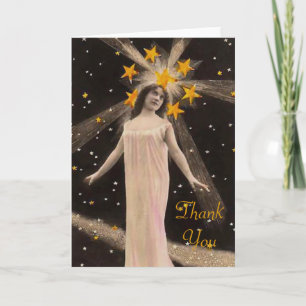 Tarjeta De Agradecimiento Con estrellas en la cabeza gracias