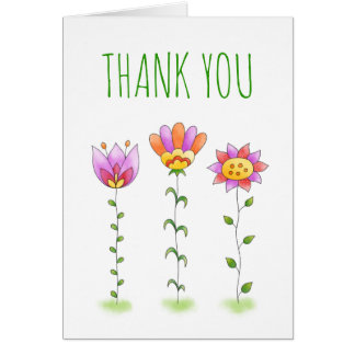 Tarjeta De Agradecimiento Con Flores Cubiertas Pin