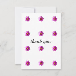 tarjeta de agradecimiento con flores moradas