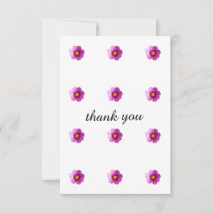 tarjeta de agradecimiento con flores moradas