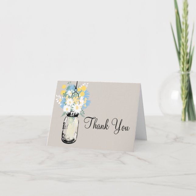 Tarjeta de agradecimiento con flores silvestres y  (Anverso)