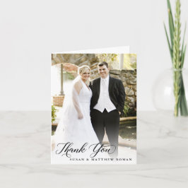 Tarjeta de agradecimiento con florituras para foto