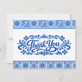 Tarjeta De Agradecimiento Con foto Azul & Limone Romance