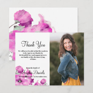 Tarjeta de agradecimiento con foto de amapola mora