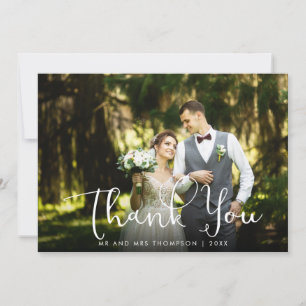 Tarjeta de agradecimiento con foto de boda Script 