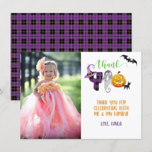 Tarjeta de agradecimiento con foto de Boo Bash