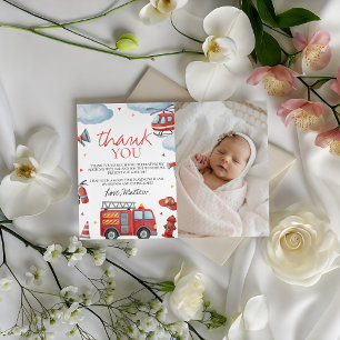Tarjeta de agradecimiento con foto de camión de bo