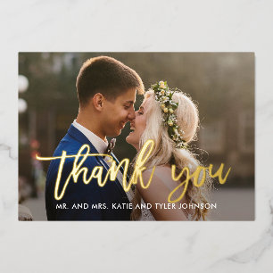 Tarjeta de agradecimiento con foto de FOIL REAL Br