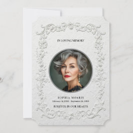 Tarjeta de agradecimiento con foto de funeral flor