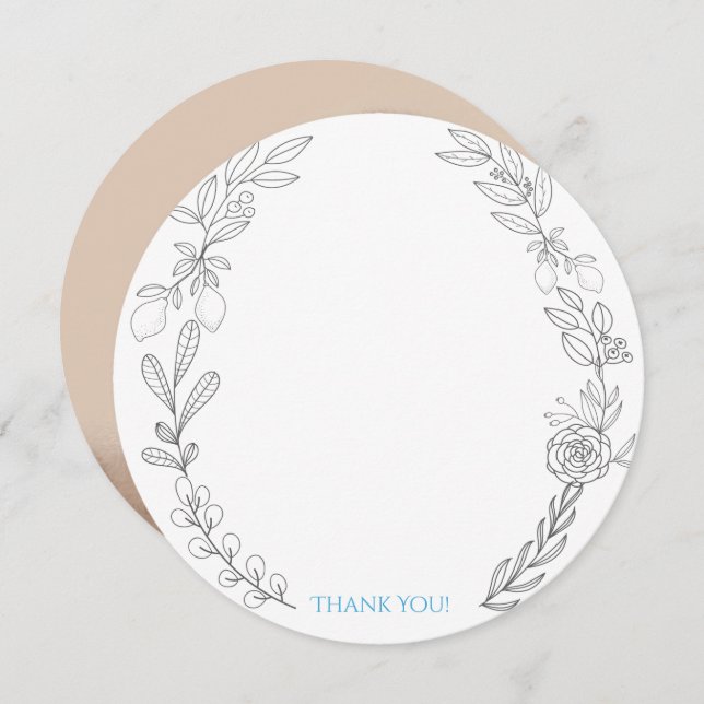 Tarjeta de agradecimiento con foto de George. (Anverso / Reverso)