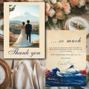 Tarjeta De Agradecimiento Con foto de la armonía japonesa con Fuji
