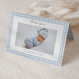 Tarjeta de agradecimiento con foto de niño con pat