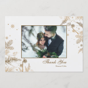 Tarjeta de agradecimiento con foto de ramas de inv