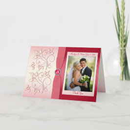 Tarjeta de agradecimiento con foto de sandía rosa