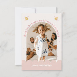 Tarjeta de agradecimiento con foto de unicornio má