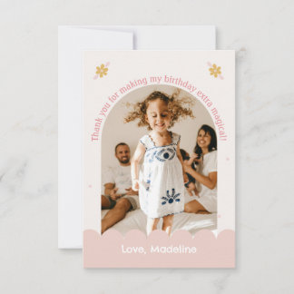 Tarjeta de agradecimiento con foto de unicornio má