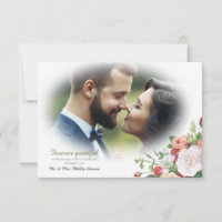 Tarjeta de agradecimiento con foto floral de jardí