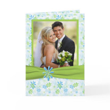 Tarjeta de agradecimiento con foto floral verde li