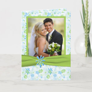 Tarjeta de agradecimiento con foto floral verde li