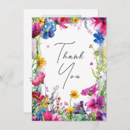 Tarjeta De Agradecimiento Con foto Gracias Meadow Blooms Collection