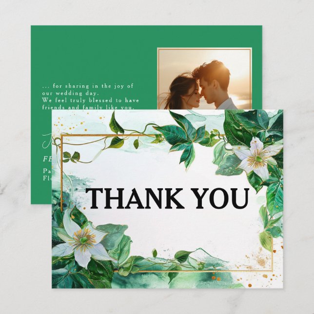 Tarjeta De Agradecimiento Con foto Gracias por Passiflora Serenity (Anverso / Reverso)