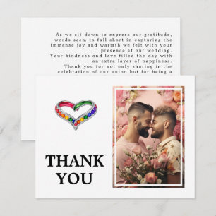 Tarjeta De Agradecimiento Con foto LGBTQ+ Entrelazados en Orgullo