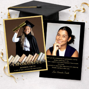 Tarjeta de agradecimiento con foto para graduación