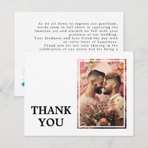 Tarjeta De Agradecimiento Con foto Parejas de enamorados LGBTQ+ Arcoíris
