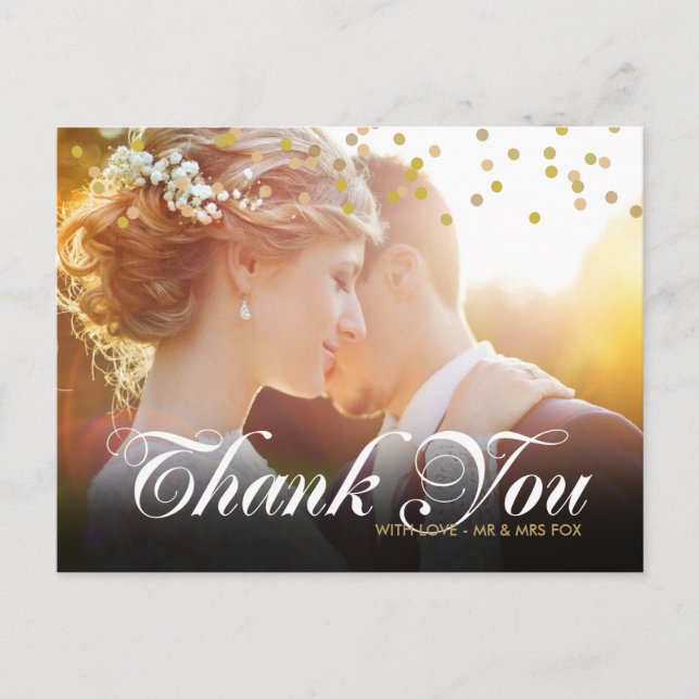 Tarjeta de agradecimiento con foto personalizada y (Anverso)