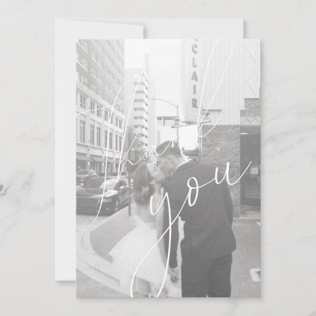 Tarjeta de agradecimiento con foto plana de guion  (Anverso)