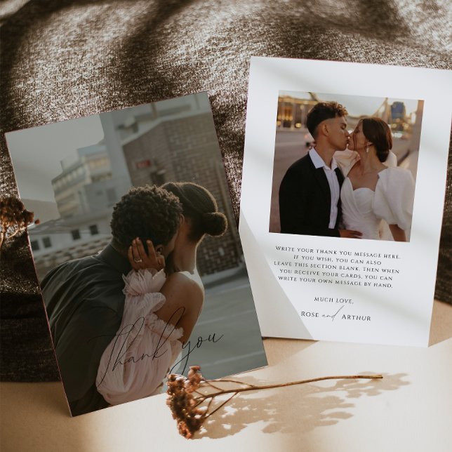 Tarjeta de agradecimiento con foto plana de guion  (Subido por el creador)