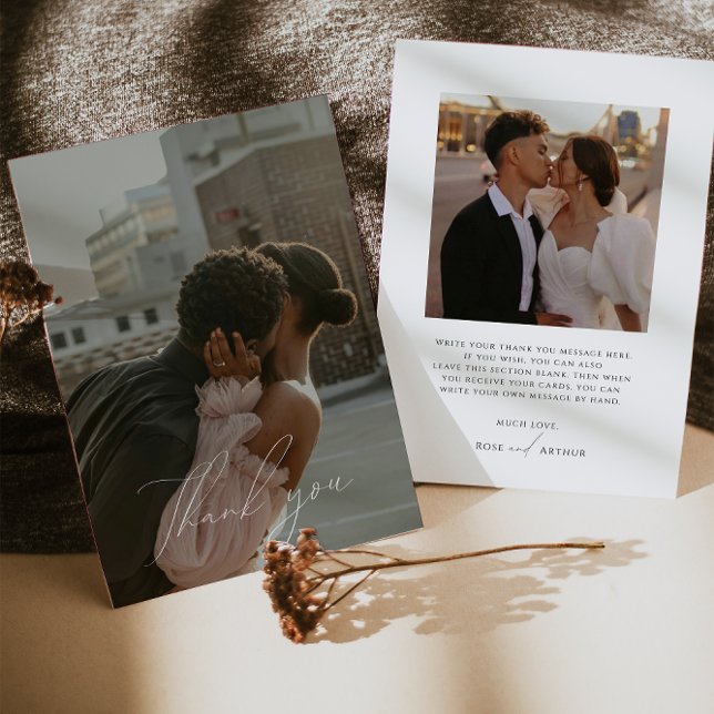 Tarjeta de agradecimiento con foto plana de guion  (Subido por el creador)