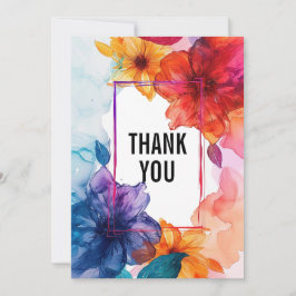 Tarjeta De Agradecimiento Con foto púrpura Anemone Dreamscape Boda