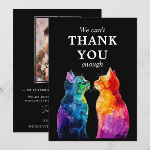 Tarjeta De Agradecimiento Con foto 🌈  Purrfectly Yours: Amor Lluvia de Colo