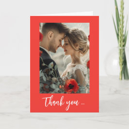 Tarjeta De Agradecimiento Con foto Scarlet Petal Serenade