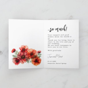Tarjeta De Agradecimiento Con foto Scarlet Petal Serenade