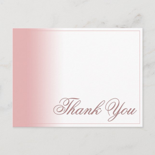Tarjeta de agradecimiento con gradiente rosa, escr (Anverso)