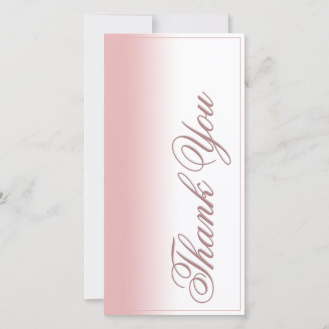 Tarjeta de agradecimiento con gradiente rosa, escr (Anverso)