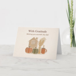 Tarjeta De Agradecimiento Con Gratitud • Calurosos Deseos de Otoño Saludo de